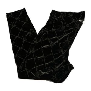 torrid Black Velvet Leggings with Quilted Bow Detail